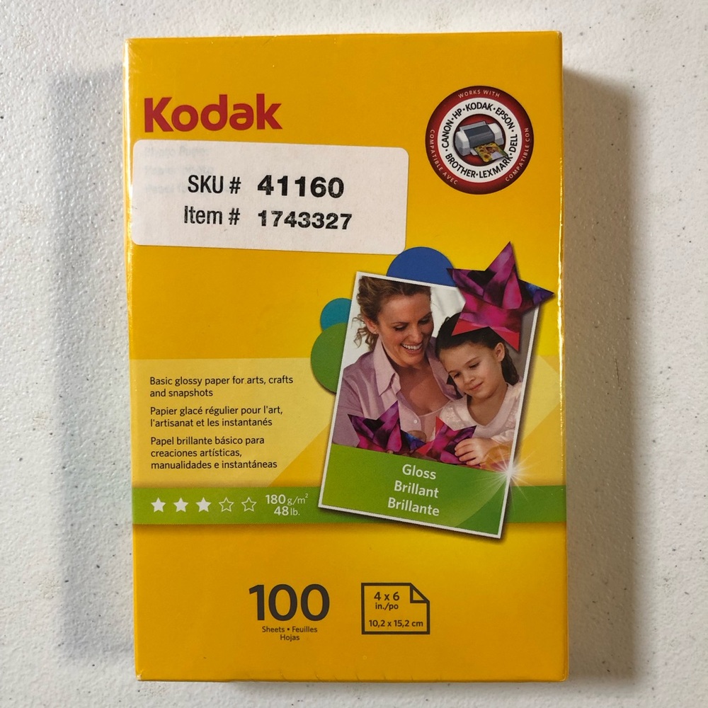 NEW  Kodak 100 sheets 4 x 6 Gloss Photo Paper